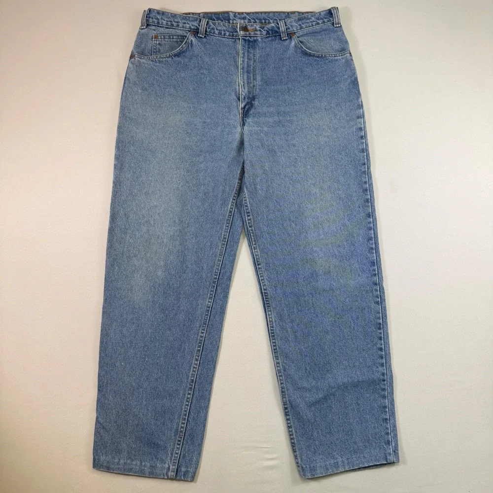 Vintage Levis 634 Jeans Mens 37x30 Blue Orange Tab Light Wash Loose Relaxed Fit